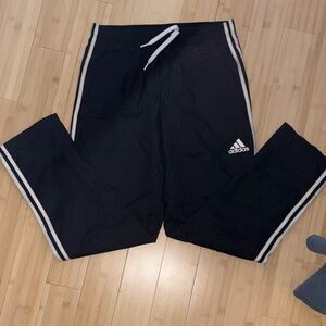 Adidas Men’s Black Track Pants with Iconic White Stripes